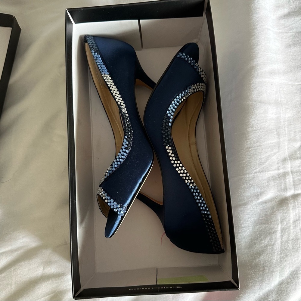 Dark Blue Rhinestone Heels - Picture 8 of 9